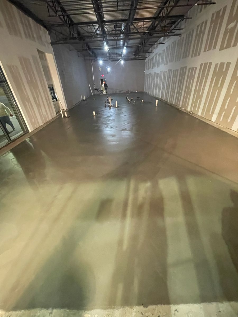 Finished slab with stub-ups in place